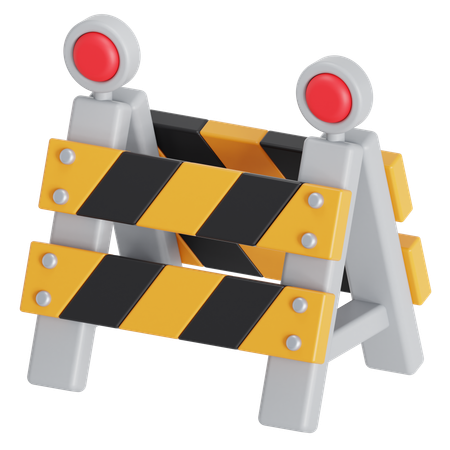 Barrière routière  3D Icon