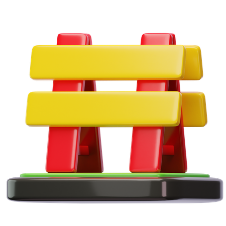 Barrière routière  3D Icon