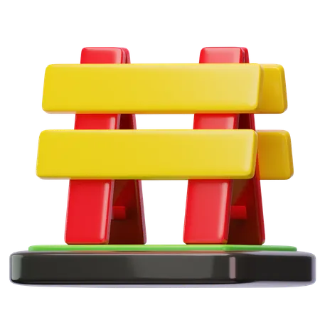 Barrière routière  3D Icon