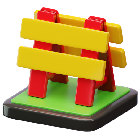 Barrière routière  3D Icon