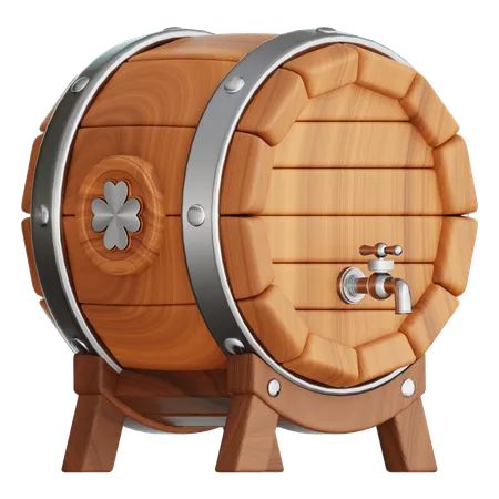 Barril de cerveja de madeira  3D Icon