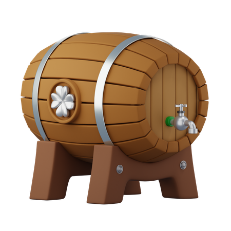 Barril de cerveja de madeira  3D Icon