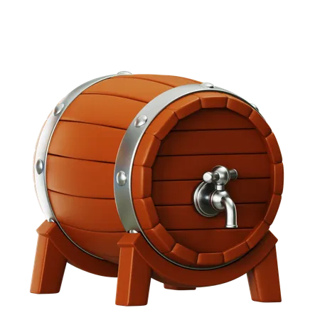 Barril de cerveja de madeira  3D Icon