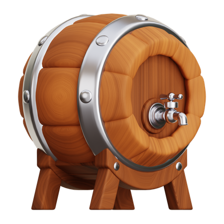 Barril de cerveja de madeira  3D Icon