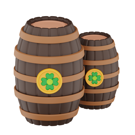 Barril de cerveja de madeira  3D Icon