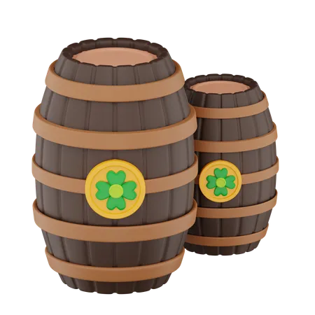 Barril de cerveja de madeira  3D Icon