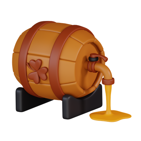 Barril de cerveja de madeira  3D Icon