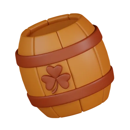 Barril de cerveja de madeira  3D Icon