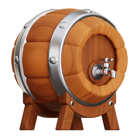 Barril de cerveza de madera  3D Icon