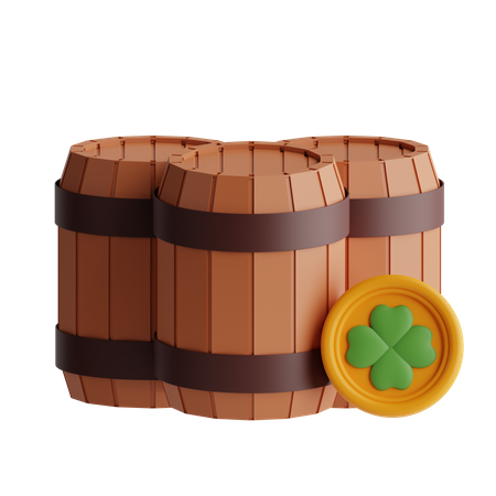 Barril de cerveza de madera  3D Icon