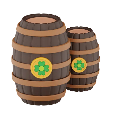 Barril de cerveza de madera  3D Icon