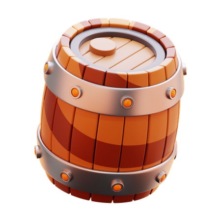 Barril de madeira  3D Icon