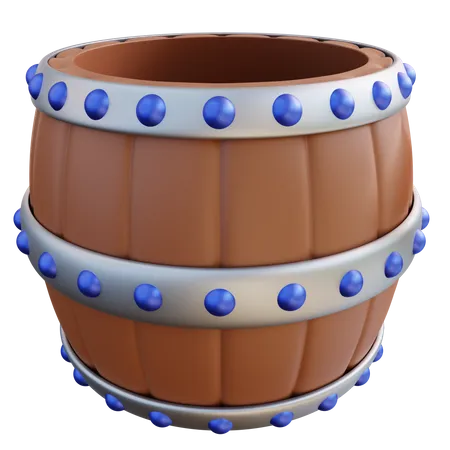 Barril de madeira  3D Icon