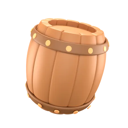 Barril de madeira  3D Icon