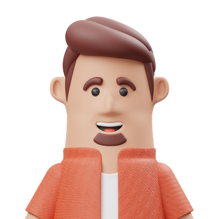 Mann mit Bart  3D Illustration