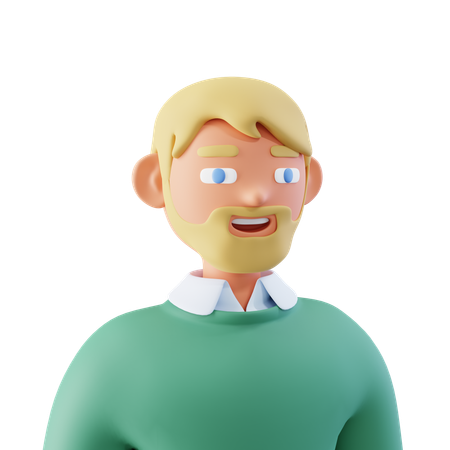 Mann mit Bart  3D Icon