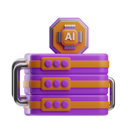 Base de datos ai  3D Icon