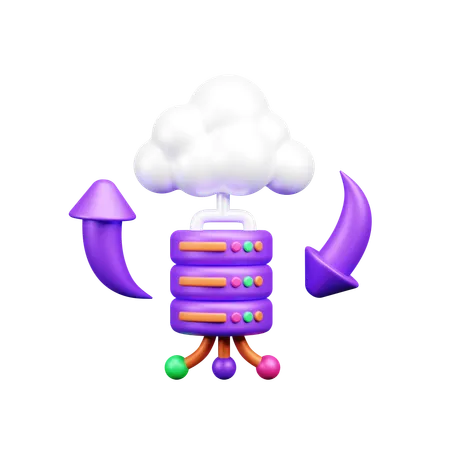 Base de datos conectada con la nube  3D Icon