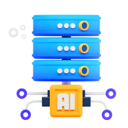 Base de datos de inteligencia artificial  3D Icon