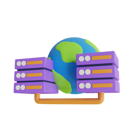 Base de datos global  3D Icon