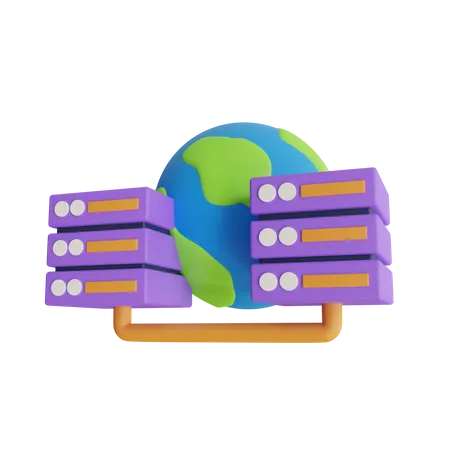 Base de datos global  3D Icon