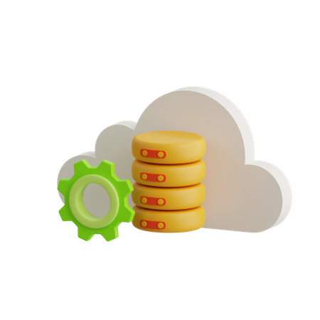 Base de données cloud  3D Icon