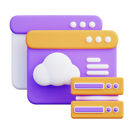 Base de données cloud  3D Icon