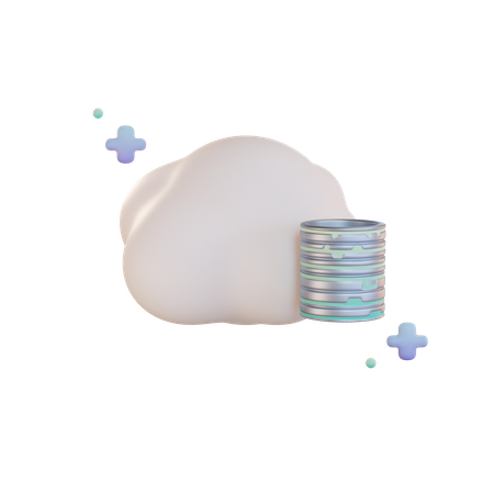 Base de données cloud  3D Illustration
