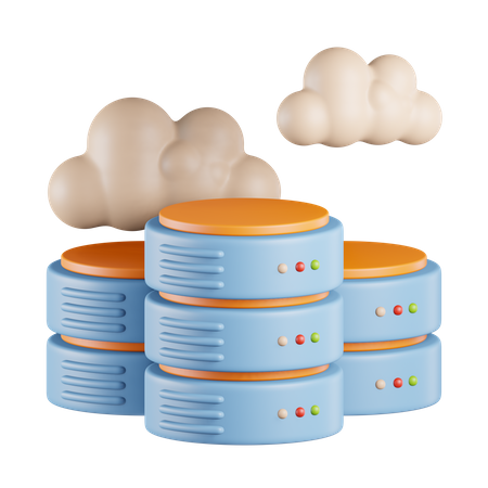 Base de données cloud  3D Icon