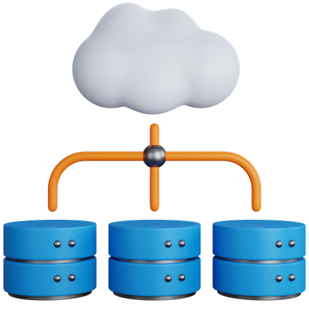 Base de données cloud  3D Icon