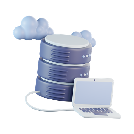 Base de données cloud pour ordinateur portable  3D Icon