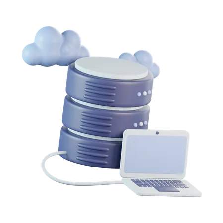 Base de données cloud pour ordinateur portable  3D Icon