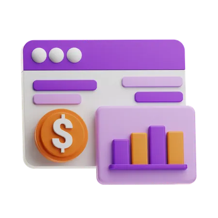 Base de données financière  3D Icon