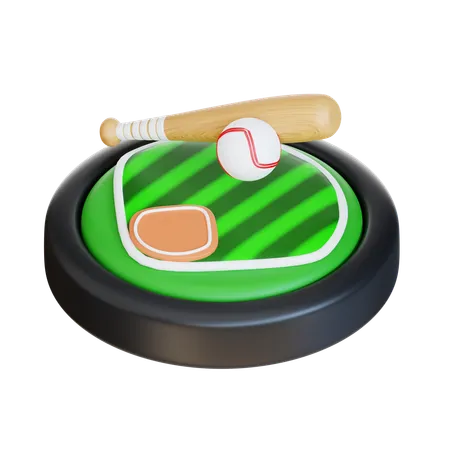 3 D Baseball Illustration 3D Icon