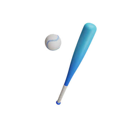 Baseball Bat And Ball Sport Equipment 3 D Render Icon 3D Icon