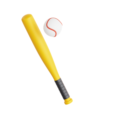 Baseball And Bat  3D Icon