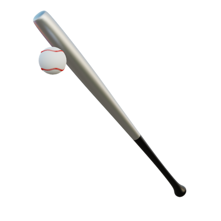 Baseball Bat And Ball 3D Illustration