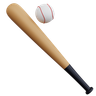 3d baseball bat with ball