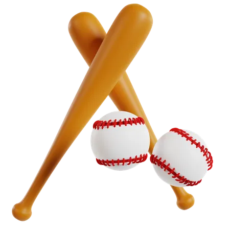 Baseball Bats and Balls  3D Icon