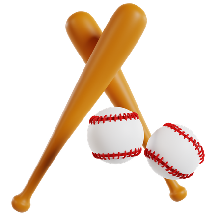 Baseball Bats and Balls  3D Icon