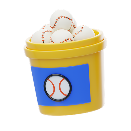 Baseball Bucket  3D Icon