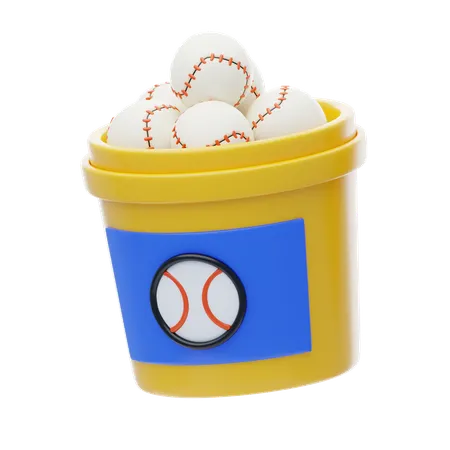 Baseball Bucket  3D Icon