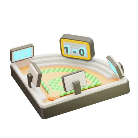 3 D Illustration Of Baseball Field 3D Icon