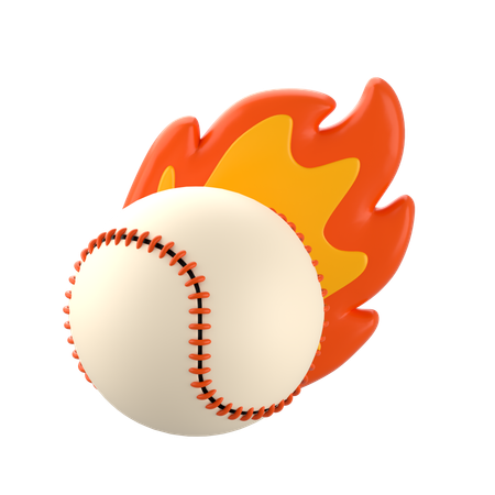 Baseball Fire  3D Icon