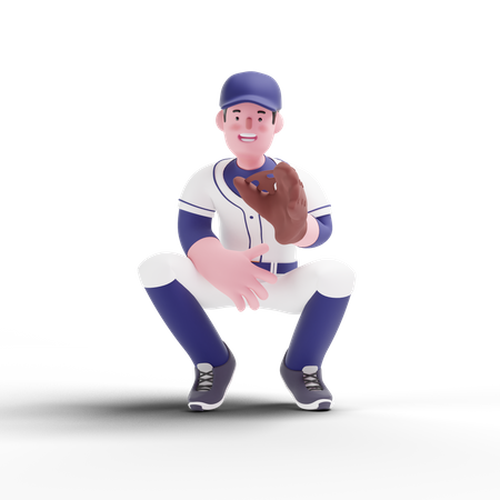 Baseball Keeper  3D Illustration