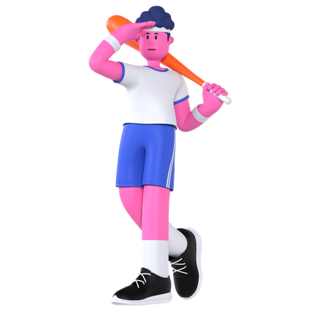 Baseball Player  3D Illustration