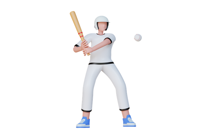 Baseball Player  3D Illustration