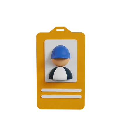 Baseball Player Card  3D Icon