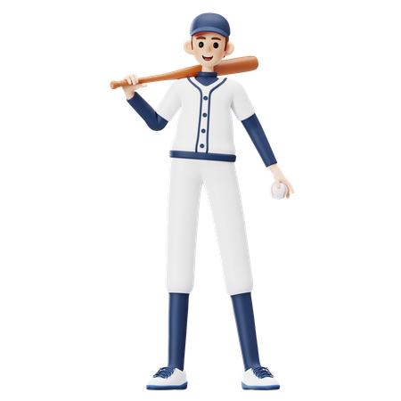 Baseball Player Character  3D Illustration