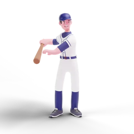 Baseball Player getting ready to play  3D Illustration